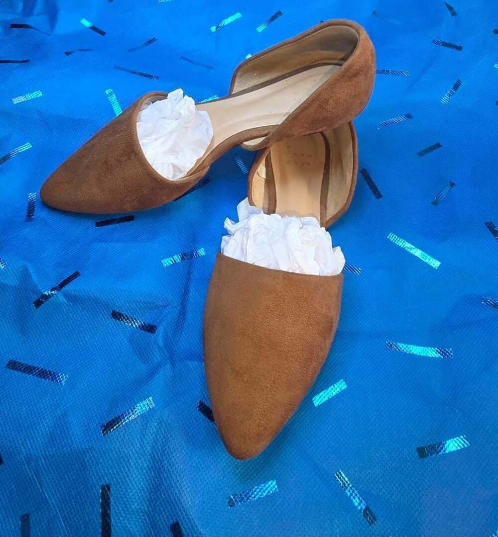 A New Day Brown Suede D'Orsay Flats Size 7